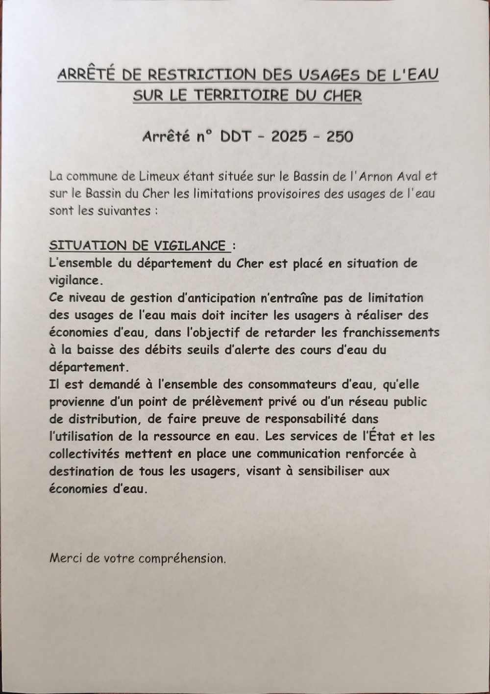 arreté