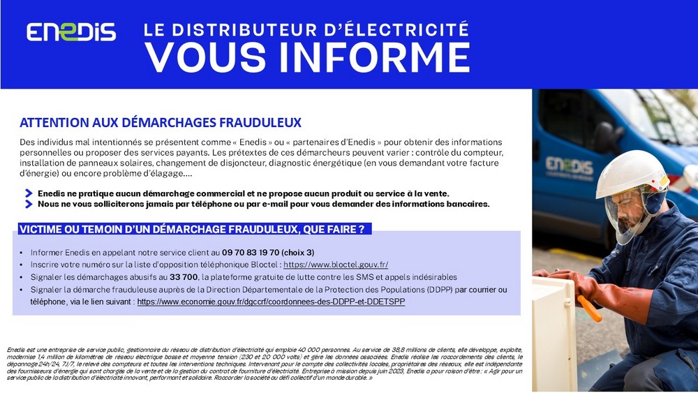 Alerte Enedis démarchage abusif DR